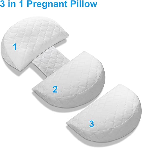 Miniatura 2 de Almohada de embarazo para mujeres embarazadas, almohada corporal suave para embarazo, soporte para espalda, caderas, piernas, almohada de maternidad