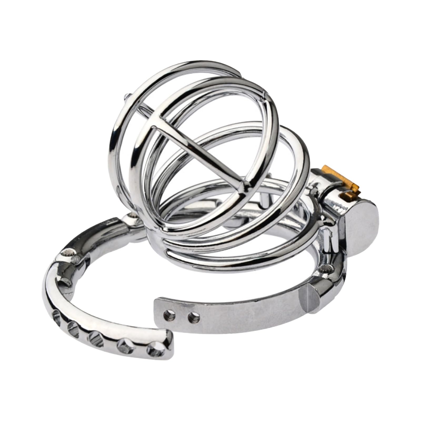 BDSMLOVE Gabbia di Castità in Metallo, Gabbia per Pene Gabbia Castità Regolabile Cintura di Castità Uomo, Set di Giocattoli Sessuali Schiavo Giocattoli Sessuali per Uomini (B)