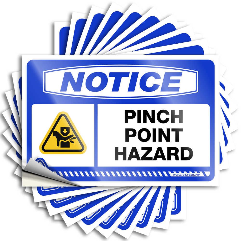 Notice Pinch Point Hazard Sticker Porch Decorations Outdoor Self Adhesive | Accent Garage Vinyl Sticker Pack for Sports(6X9CM)