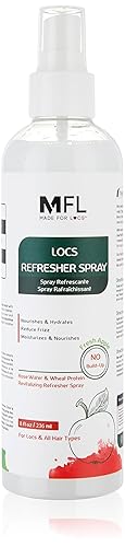 Spray refrescante de agua de rosas vegana Made For Locs  Hidratante Locs  Desodorante Locs  Aromas increíbles (manzana fresca, 8 onzas)