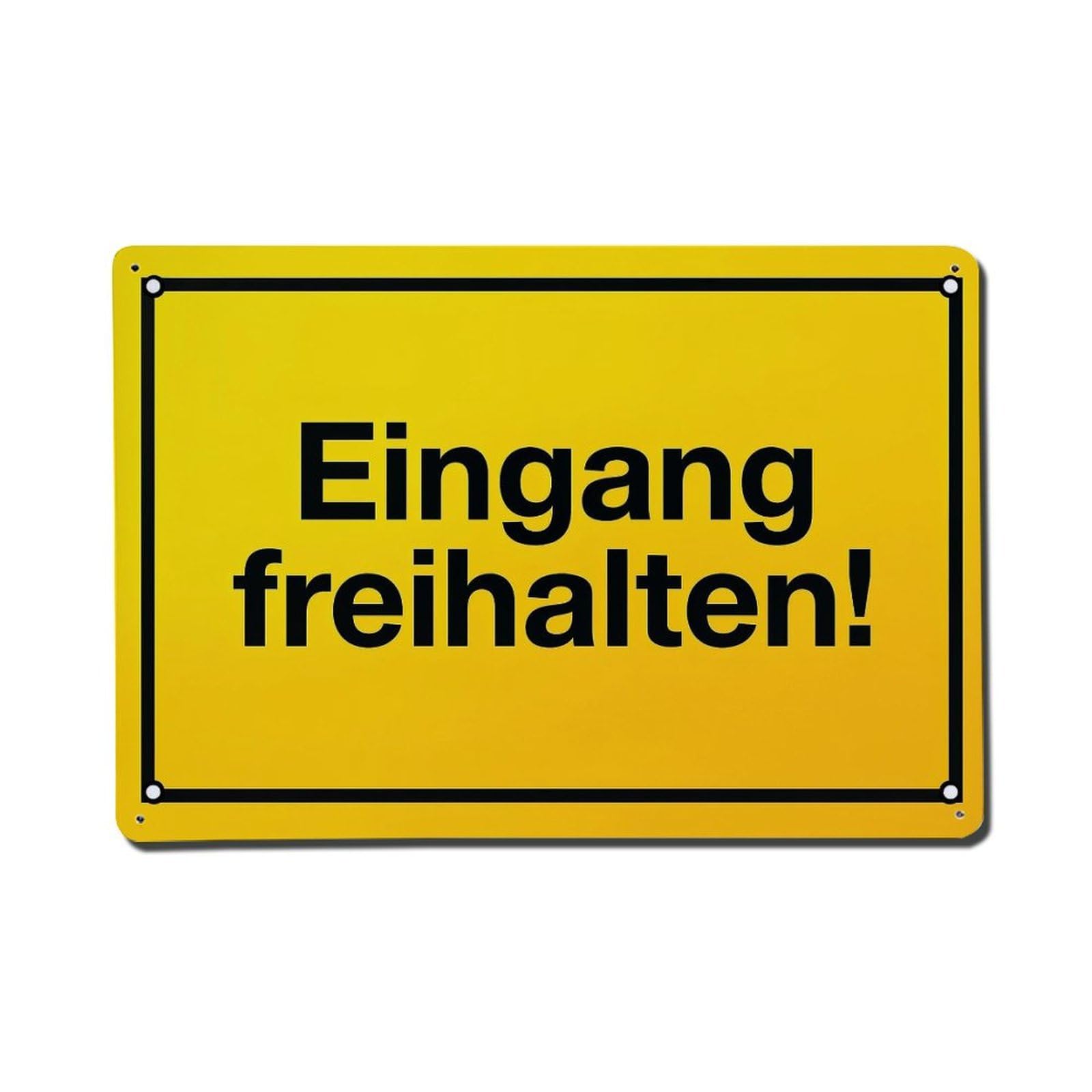 Entrance Keep Clear Warning Sign Yellow Black Vintage Tin Sign Retro Metal Wall Decor Metal Poster, Home Bar Garage Farmhouse Cafe Wall Art Decoration 8x12Inches