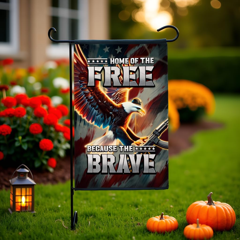 Heroic Eagle Veteran Garden Flag 12x18 In Doublesided Military Rifle "Home of the Free" Outdoor Decor Veterans Day Memorial Day Tribute Gift US Military - Image 9