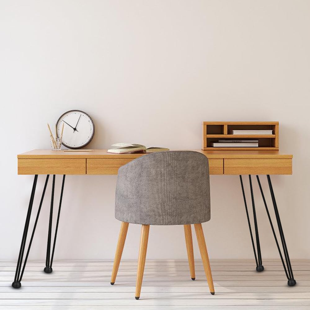 Haarnadel Tischbeine 4er Set, Metall Schwarz mit 3-Stange Bein, Hairpin Leg für Schreibtisch, Kaffeetisch, mit Bodenschoner und Schrauben（72cm）