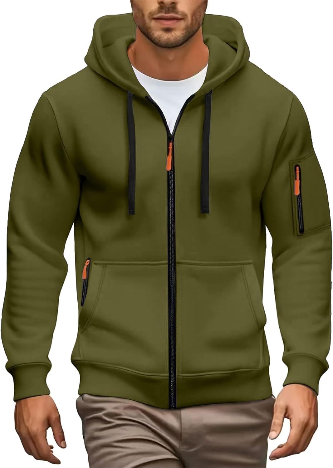 Veste À Capuche Homme Sweats Gilet Polaire D'été Blanche Sweat Pull Printemps Blanc Legere Sweat-Shirt Hiver A Plaid Chaud Mi Saison Sport Zippé Zippée Hoodies