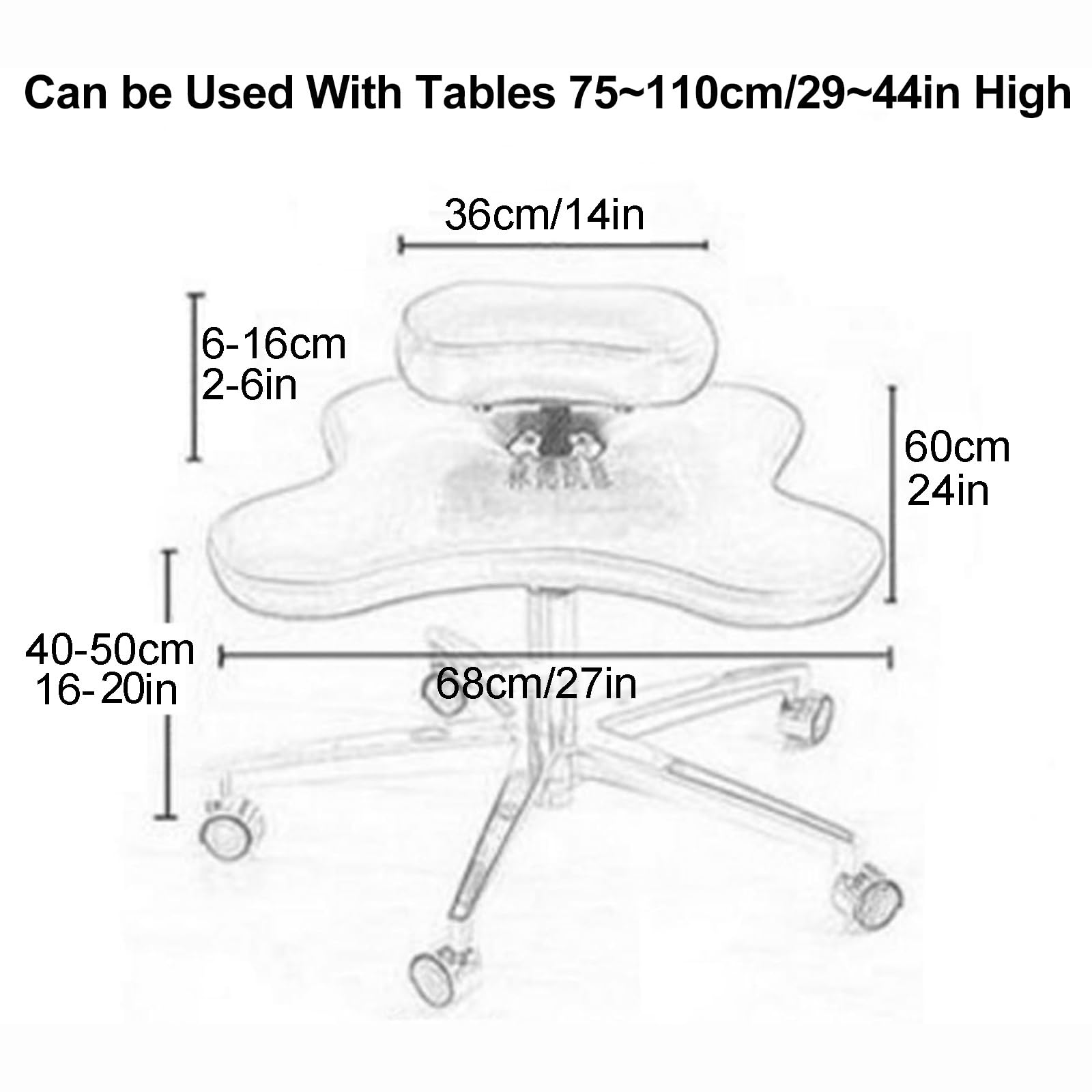 Silla ergonómica de Rodillas con Patas Cruzadas y Ruedas, Silla ergonómica de Rodillas, Silla Ajustable de Rodillas con Ruedas, Silla de meditación, Silla de Rodillas con Patas Cruzadas