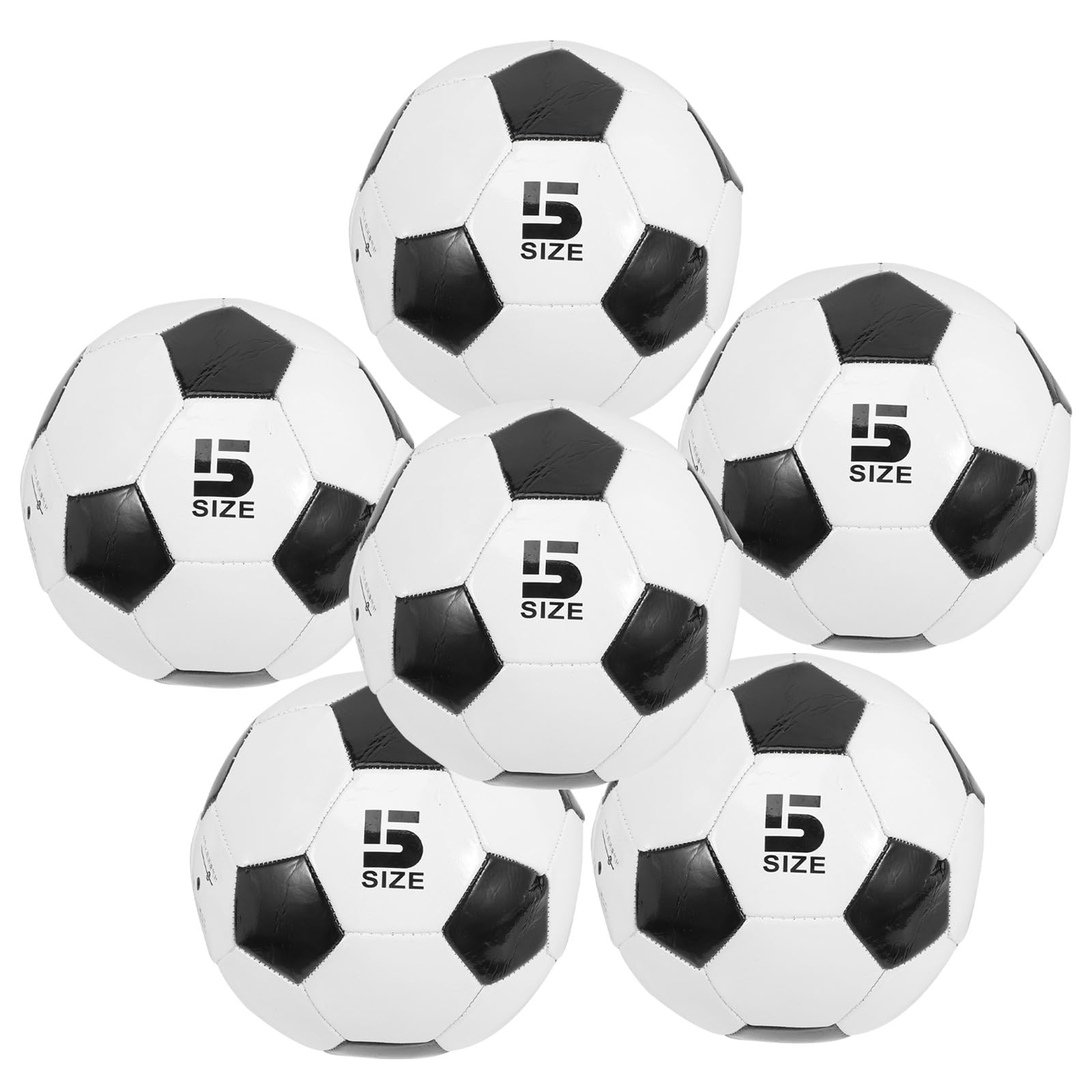 Healvian Pallone da Calcio Taglia 5 in PVC Resistente, Set da 6 Pezzi per Allenamento e Partita all’Aperto, Pallone da Calcio Leggero per Ragazzi e Ragazze, Gioco Sportivo per
