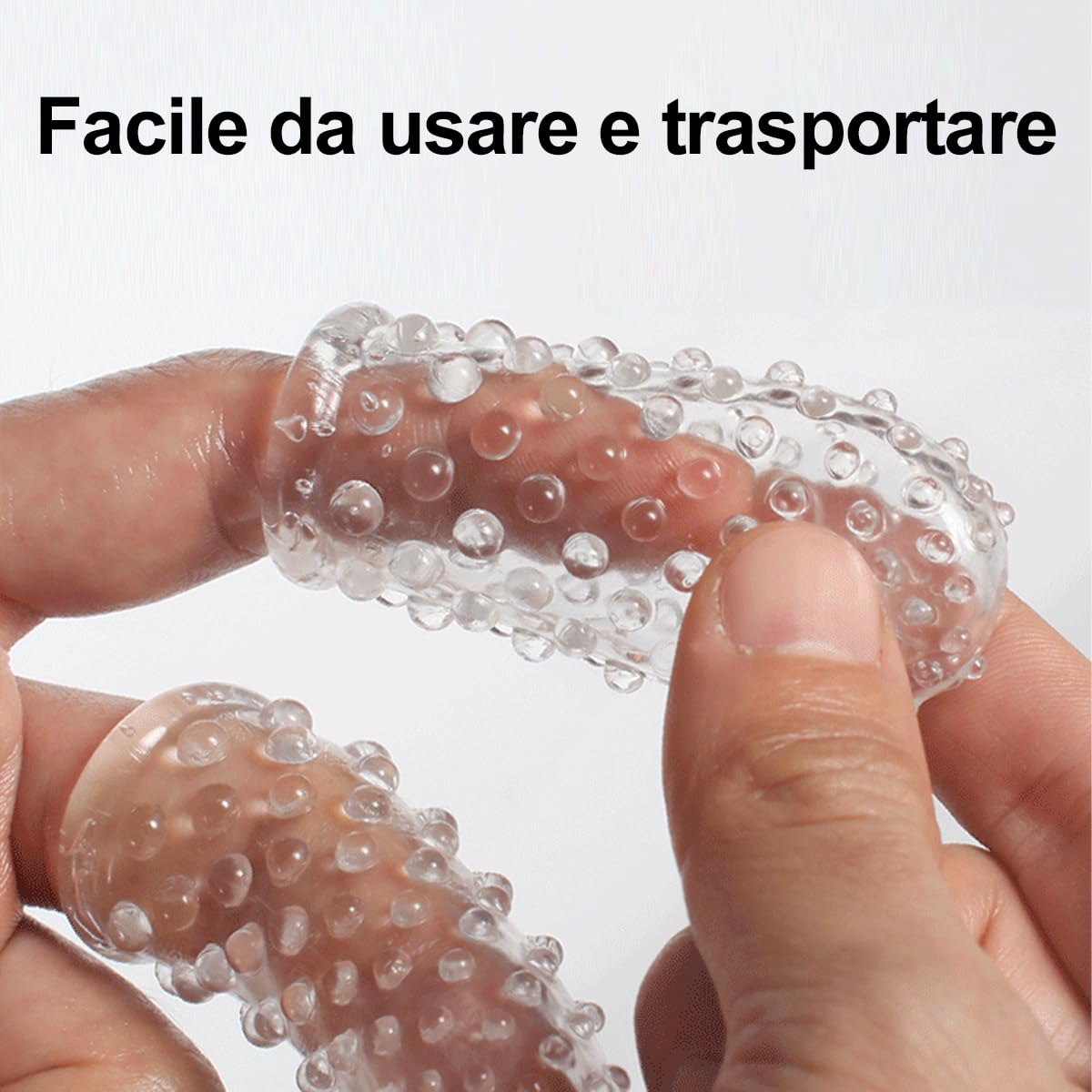 Confezione da 2 manicotti per dita, accessori per vibratore, ideali per massaggi delle dita, preliminari, mira alla stimolazione del clitoride del punto G, giocattolo sessuale perfetto per il gioco