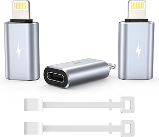 TechMatte (3 Pack) USB C to Lightning Adapter Compatible with iPhone 14/13/12/11 Pro Max Mini/X/XR/XS/SE/iPad/iPod/AirPods, Standard Charging Support Data Transmission, with Anti-Lost Holder