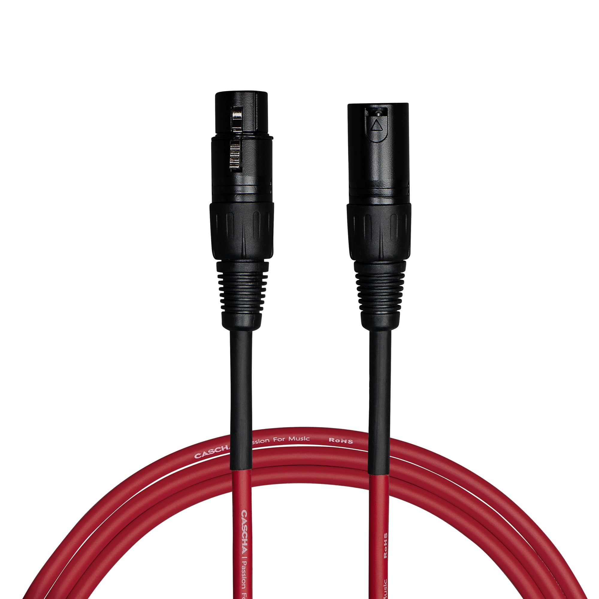 Câble microphone XLR CASCHA rouge 6m cordon audio de sonorisation studio - 8