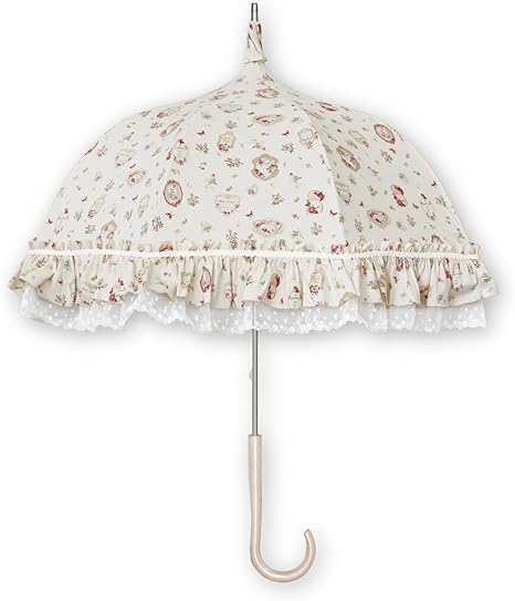 Amazon | パゴダ 日傘 晴雨兼用 UVカット フリル レース 47cm ショート