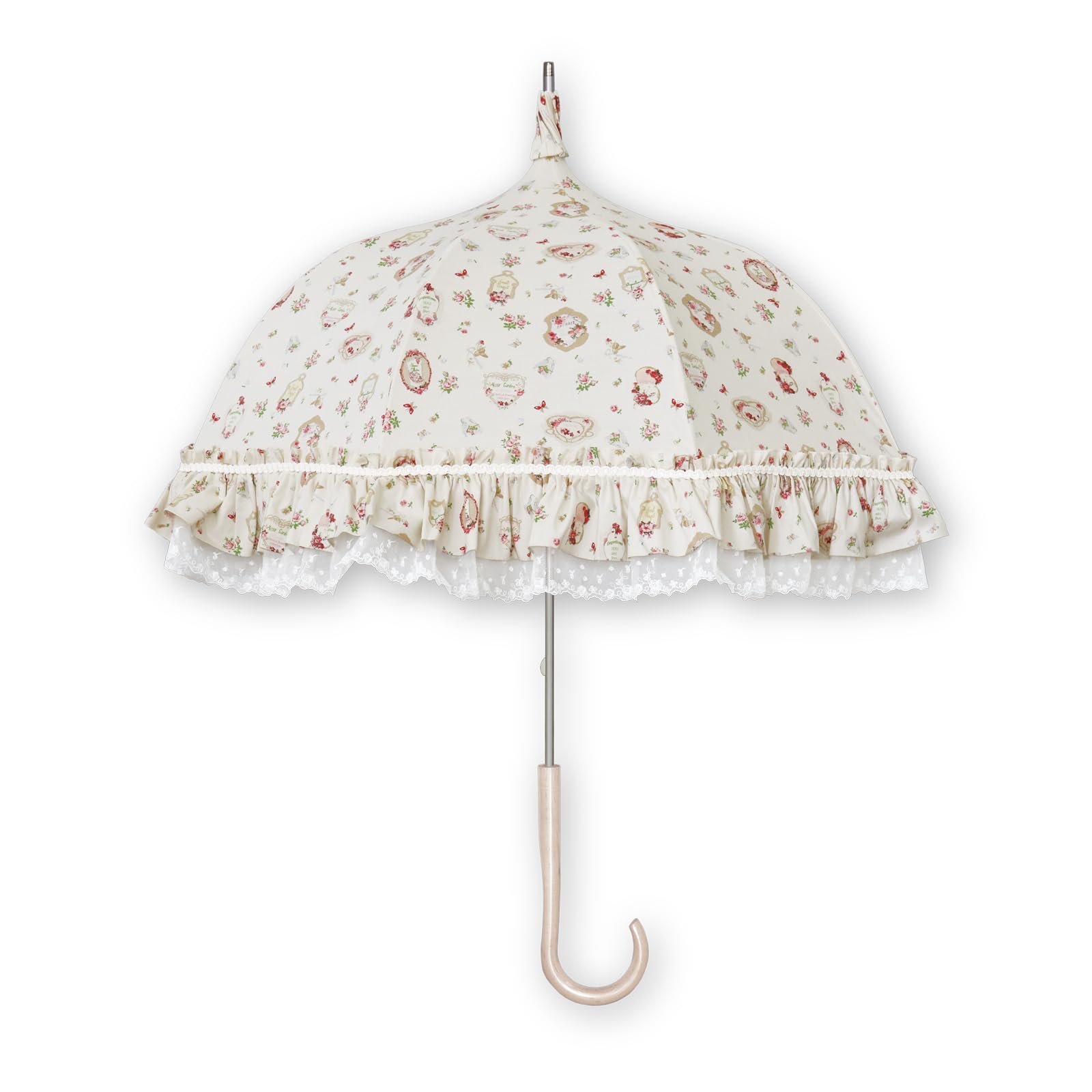 パゴダ 晴雨兼用 UVカット 雨傘 日傘 47cm ショートサイズ Amazon | パゴダ 日傘 晴雨兼用 UVカット フリル レース 47cm ショート