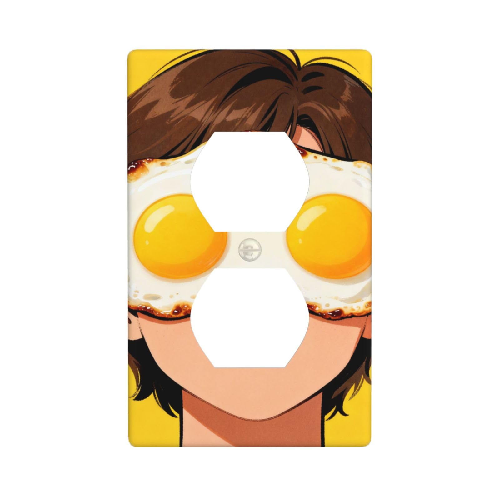 Fried Egg Eye Mask Decorative Switch Plate Cover-Unbreakable Polycarbonate Wall Plate for Home Office, 1 Gang with Screws