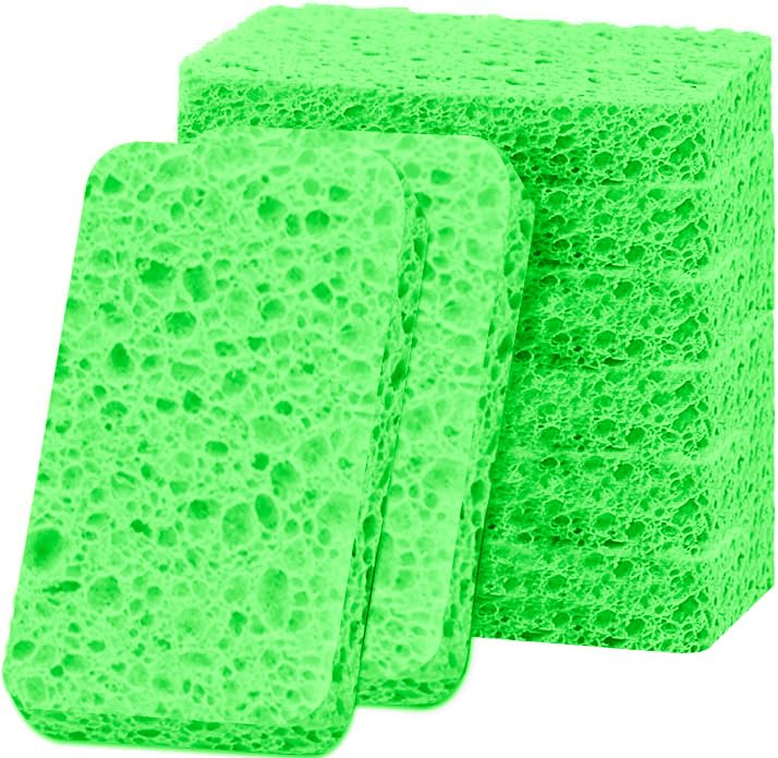 Image of 6 - Pack Non-Scratch Scrub Sponges - Sponges for Dishes and Washing Dishes, Cleaning Sponges for Kitchen Home Office, Magical 3D DIY Art and Craft Suppliers（Green）
