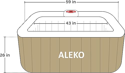Miniatura 39 de ALEKO Spa inflable para bañera de hidromasaje Burbuja de chorro personal de alta potencia con cubierta ajustable y 3 cartuchos de filtro 265