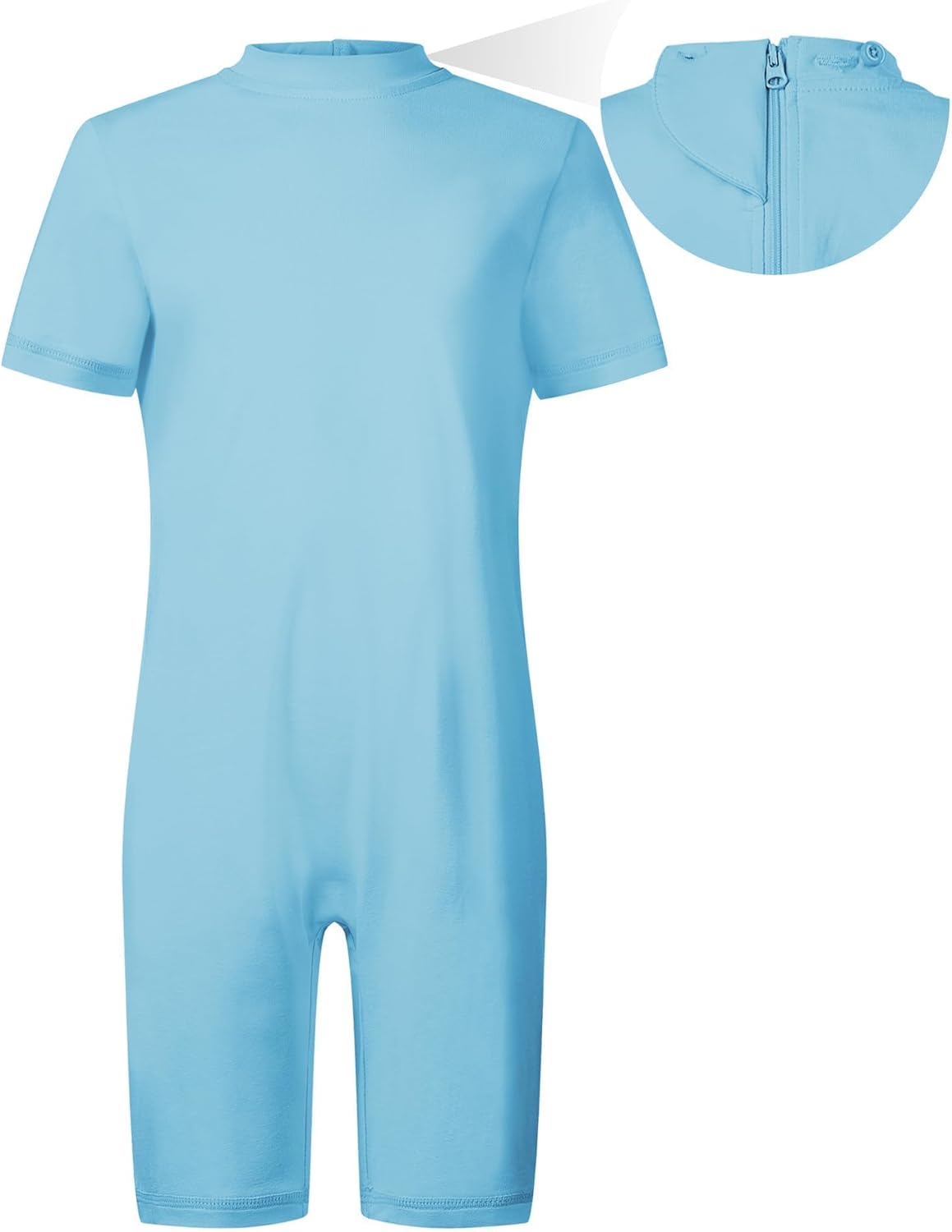 Kids Adaptive Sensory Jumpsuit for Autism SPD Anti-Strip Romper with Back YKK Zipper