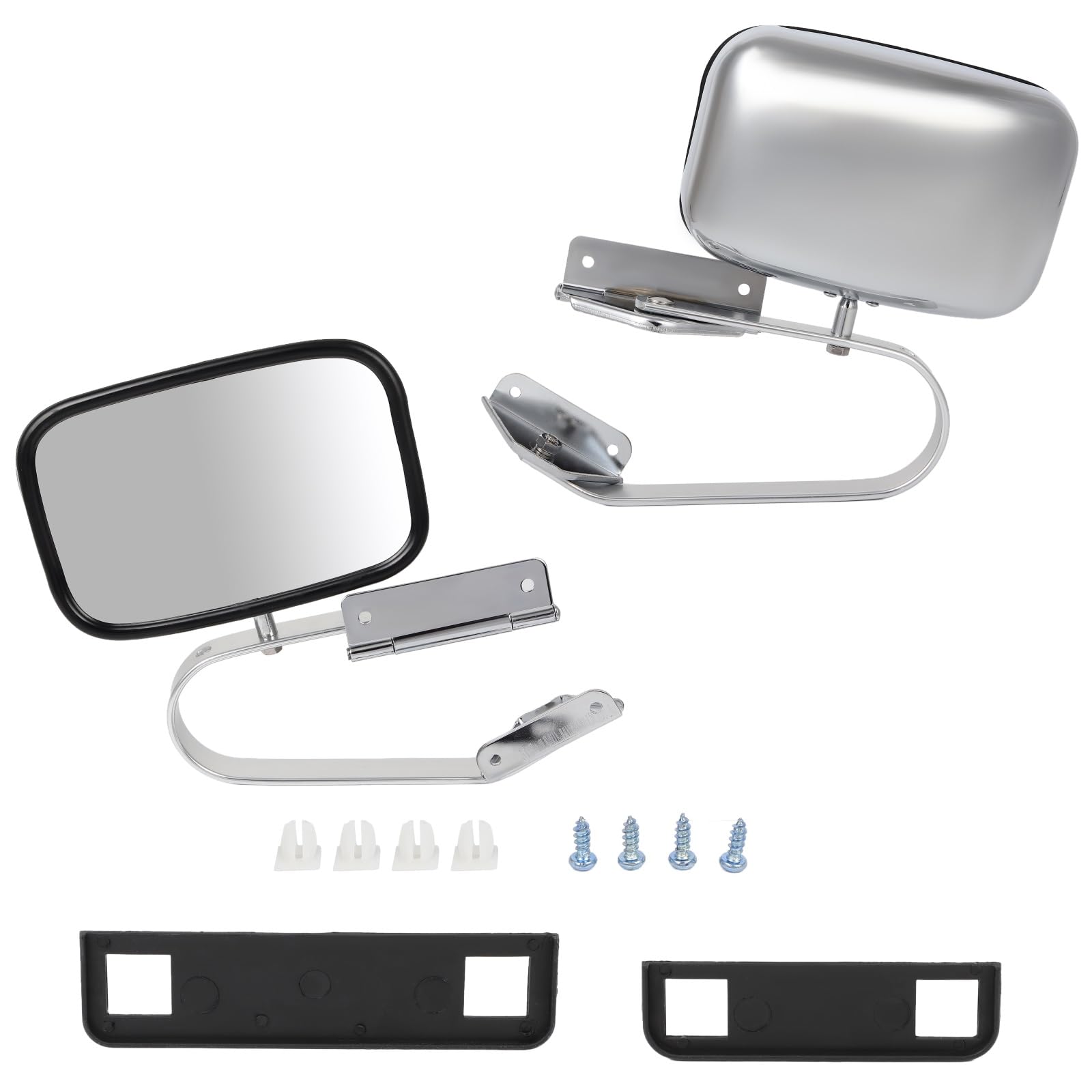 SCITOO Side View Mirrors Fit for 1980-1992 For Ford For F-150 For F-250 For F-350, 1993 1995 For F-150 For F-350,1994 For F-350 Truck Pickup Pair Set Left/Driver Right/Passenger Manual Mirrors