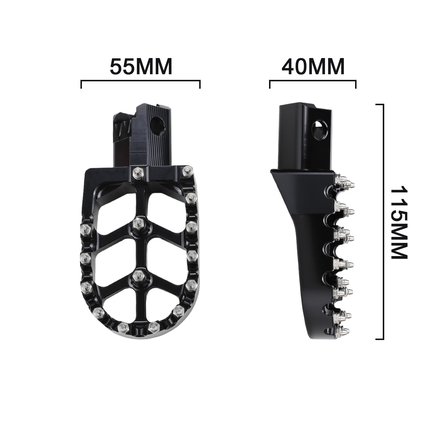Pedane larghe per moto da cross, poggiapiedi per moto con sistema CNC, con molle, per Fantic XMF 125, colore nero