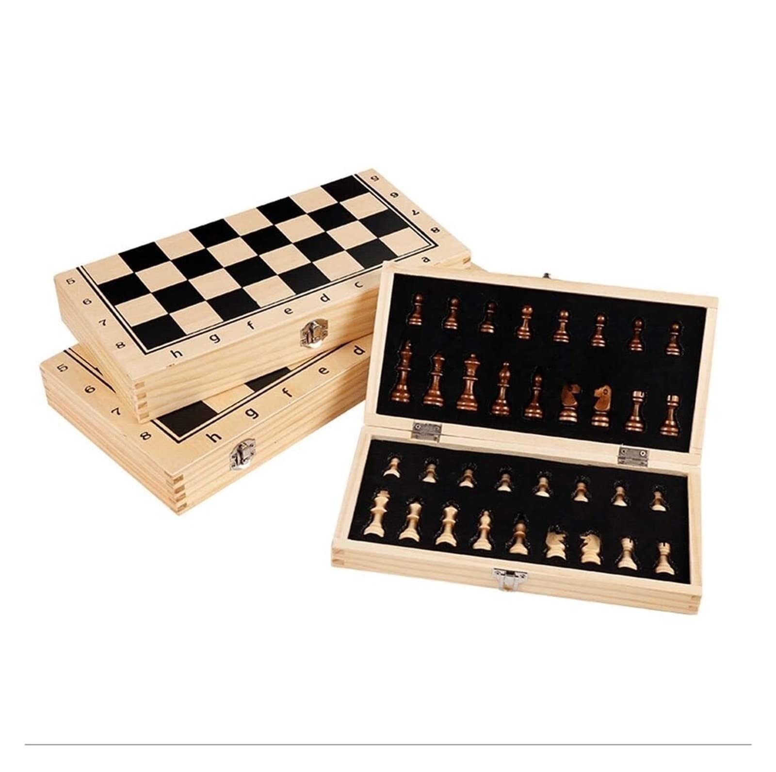Habrur Schachspiel Schach Klassisches Schachspiel 15 "x 15" ， Schachspiel Aus Holz Mit Klappbarem Schachbrett, Aufbewahrungsbox Für Schachfiguren Schachbrett Reiseschach