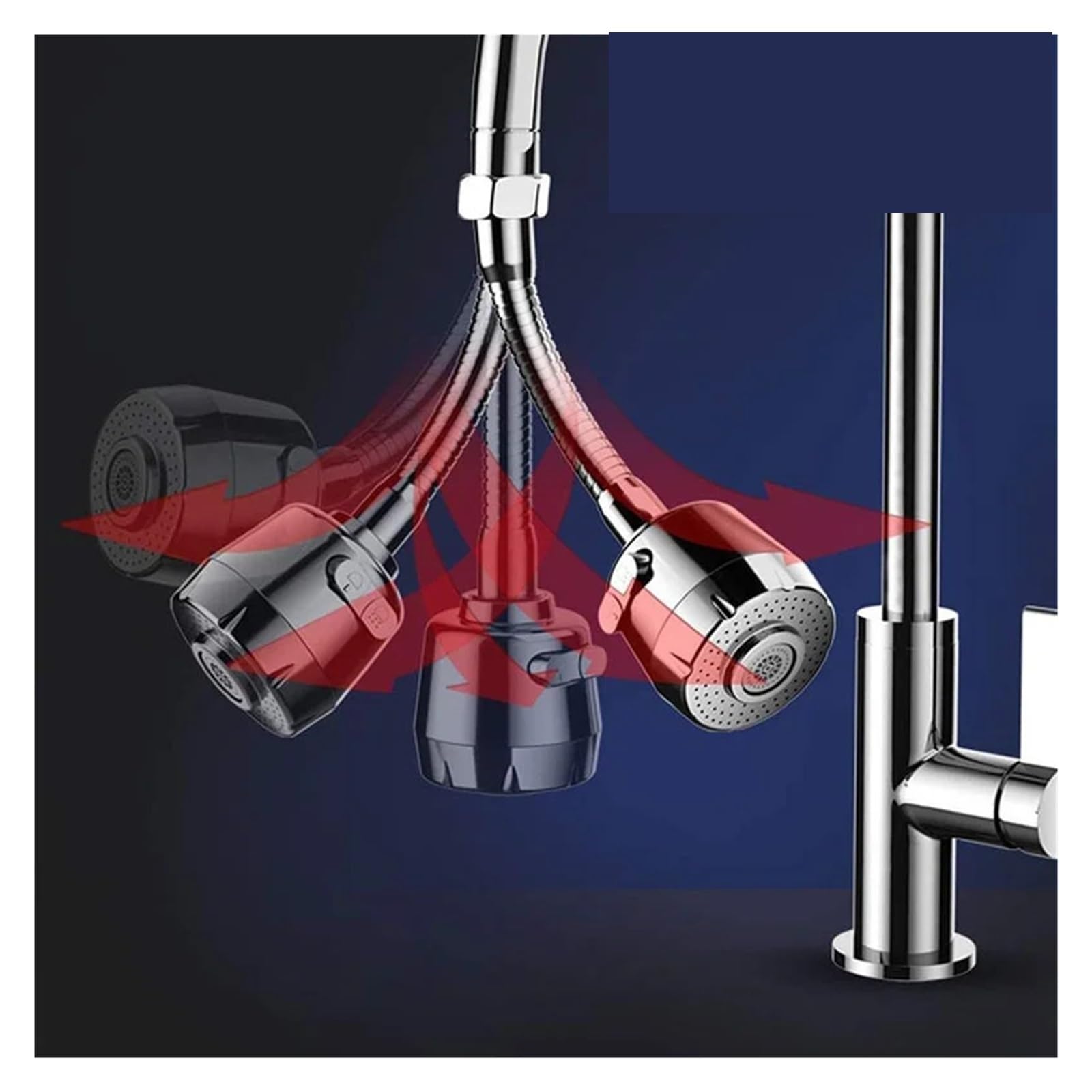 Grifo Universal de 2 uds., grifo giratorio 360 ​​grados, punta filtro, burbujeador agua, economizador, suministros cocina para Fregadero(8 * 5cm)