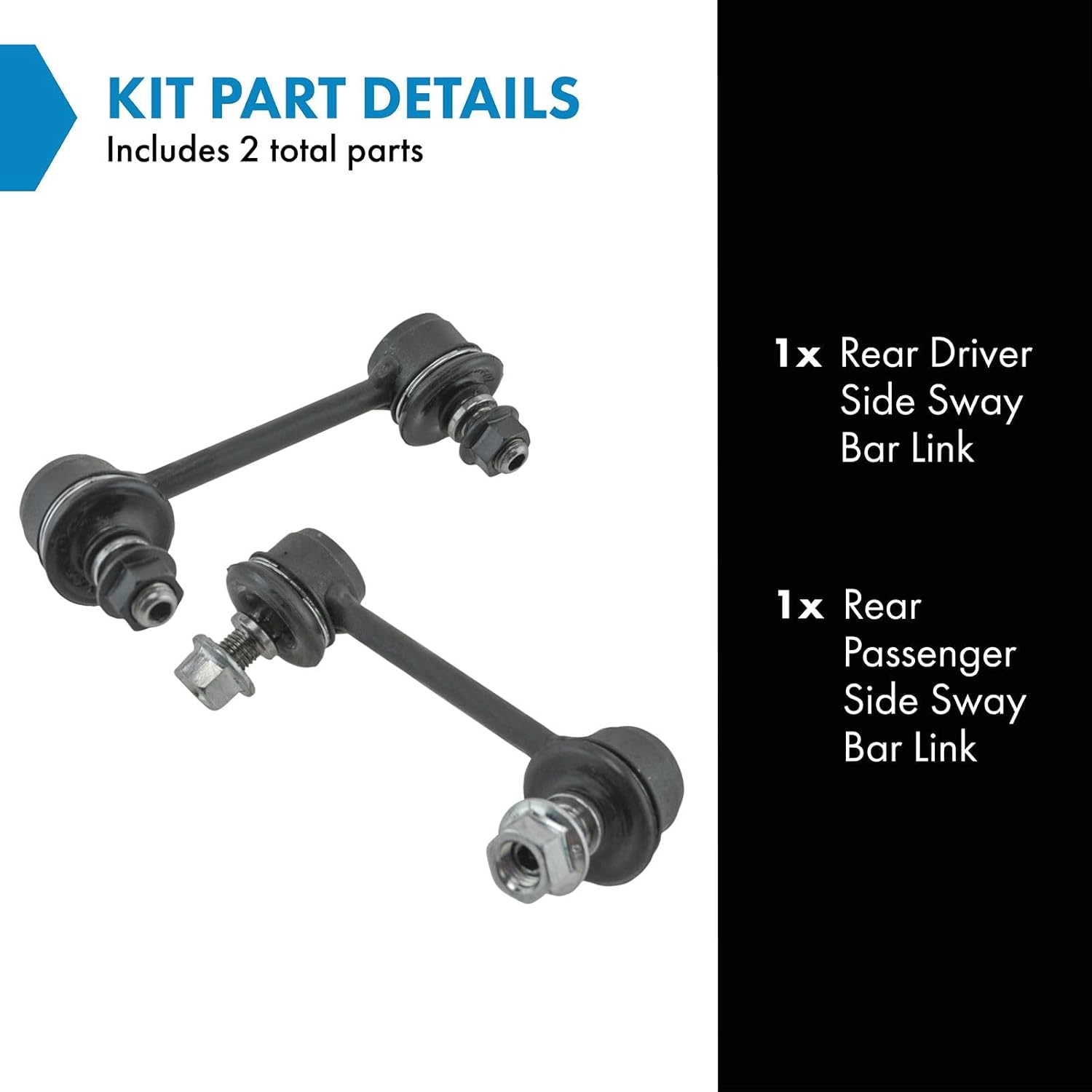 TRQ Rear Sway Bar Stabilizer Link Set Compatible with 2001-2005 Toyota RAV4