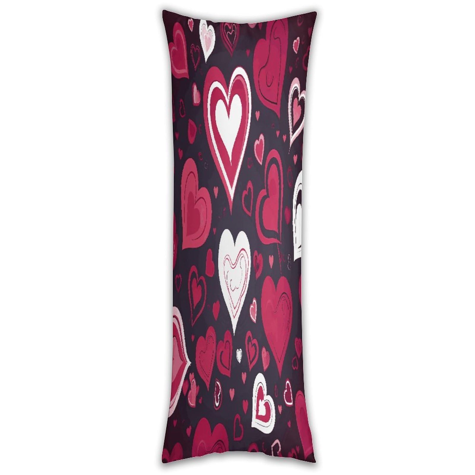 Happy Valentine's Day Pillow Cases Breathable Vertical Long Pillowcase Body Pillowcase with Hidden Zipper Closure Soft and Cozy Pillow Cover 20x54 Inches for Bedroom Couch