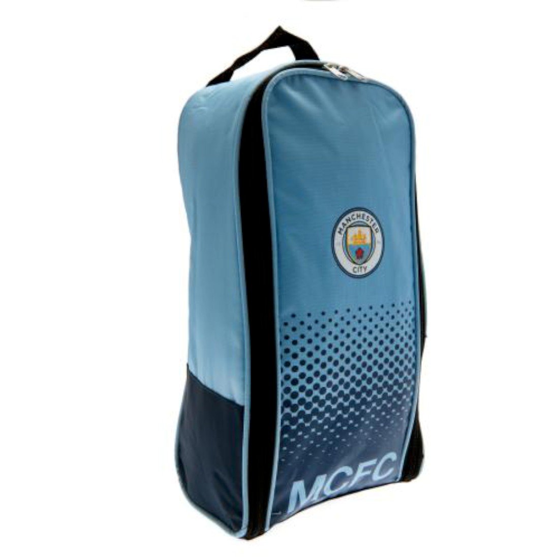Manchester City F.c. Sac à bottes en nylon avec ouverture zippée et double fermeture Éclair - Environ 35 x 18 cm