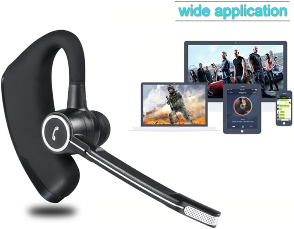 Bluetooth Headset, NICZAAR Wireless Business V8S HD Stereo Lightweight Bluetooth Earbuds V4.1 Bluetooth Headphones Ear Hanging Earphone with Noise Reduction,Hands Free with Mic for Office/ Workout/Driver/Trucker