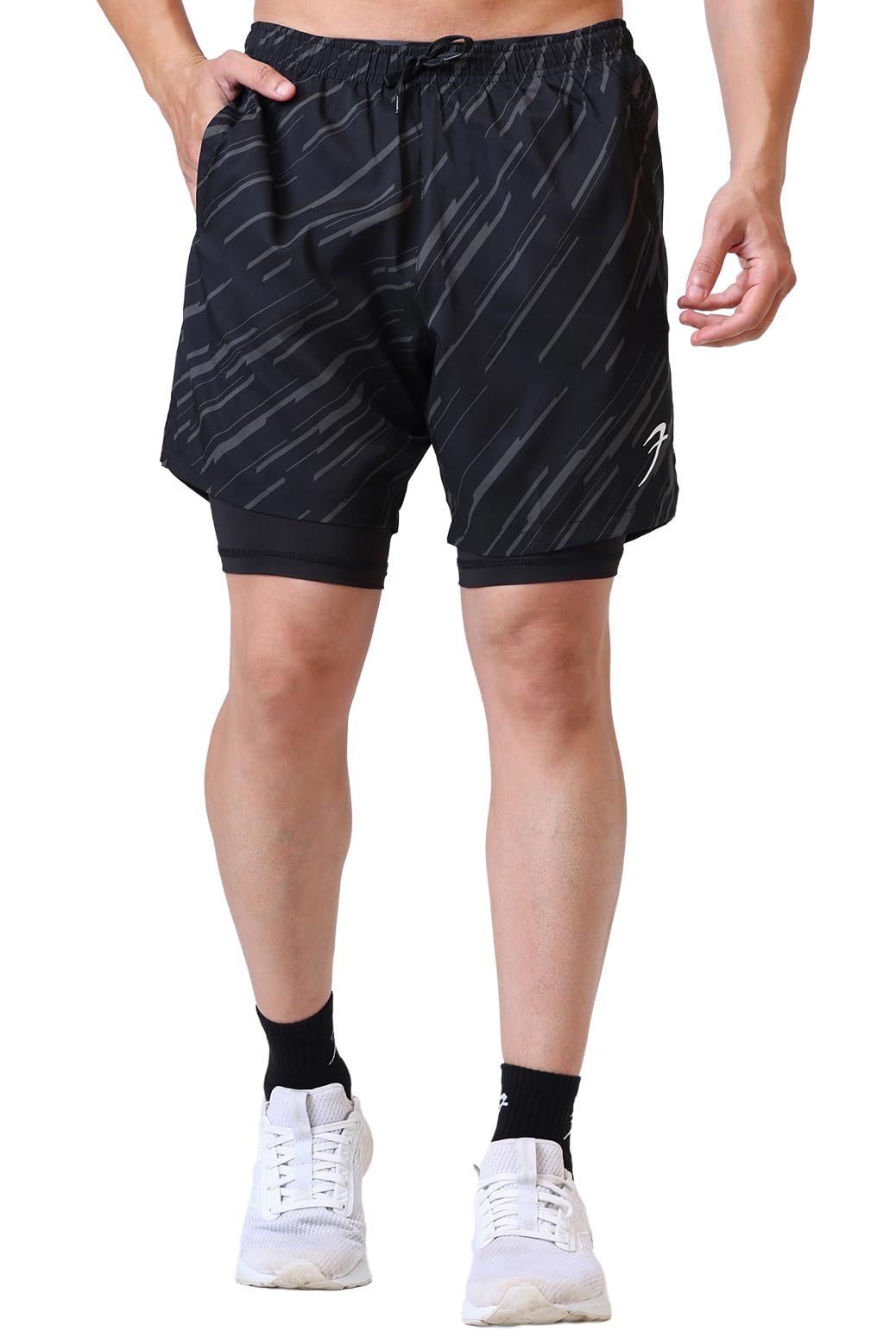 fuaark Men Slim Fit Compression Inner with Printed Gym Shorts-picture-18