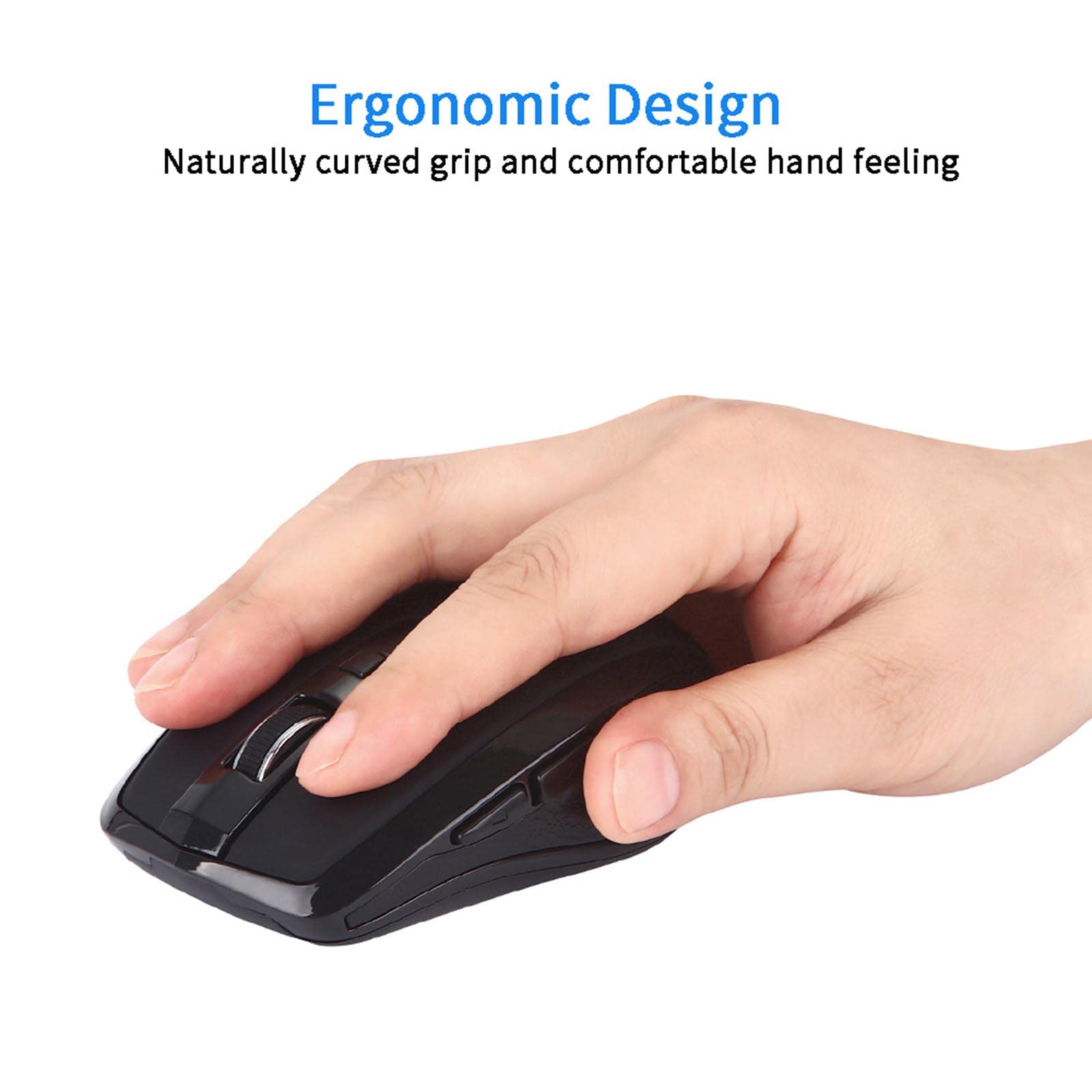 Mysz Mysz bezprzewodowa Mysz komputerowa do laptopa USB do gier z możliwością ładowania Ergonomiczna mysz Urządzenie wskazujące Ergonomia Czterokierunkowe kółko przewijania 2,4G Fotoelektryczny akumul
