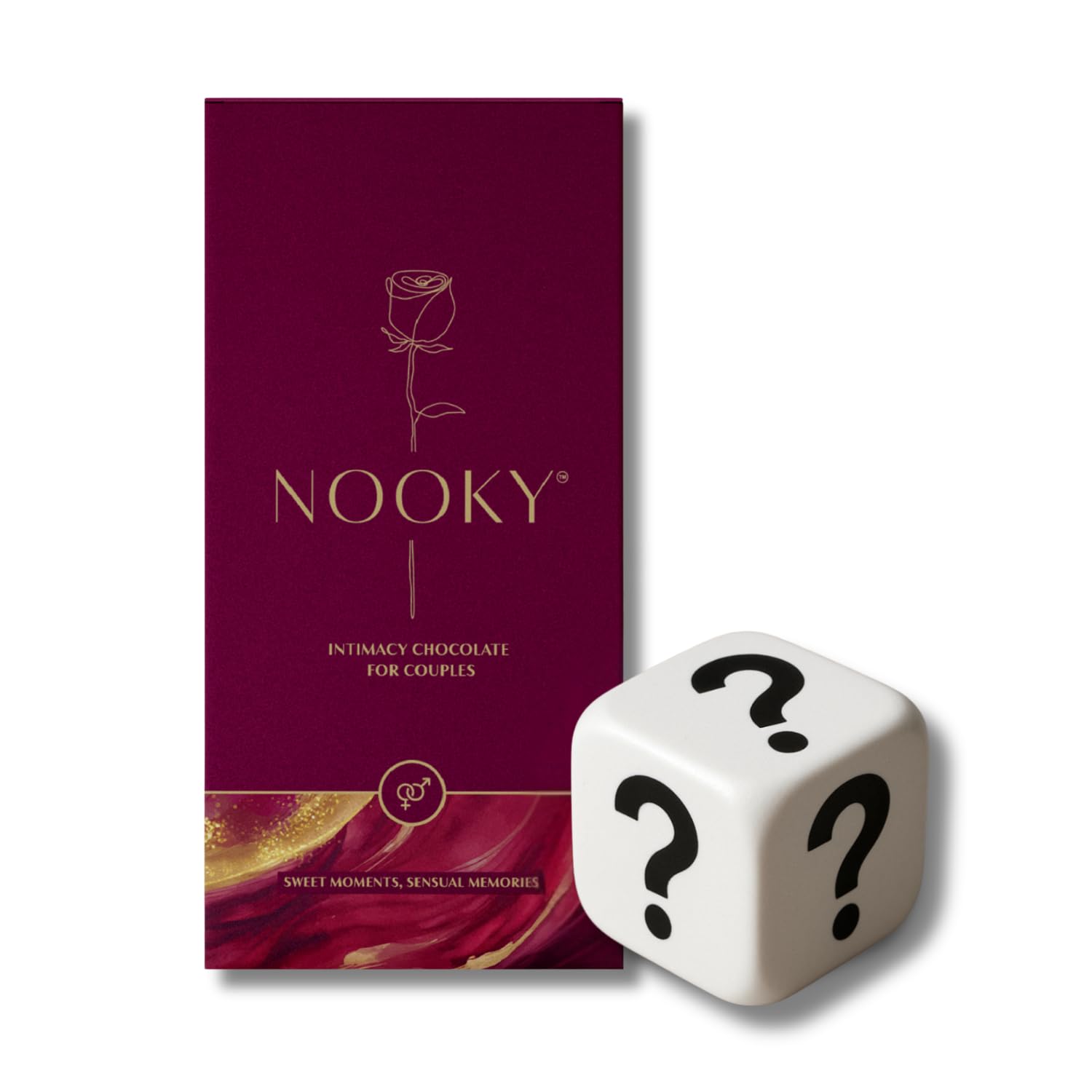 Nooky Tempting Delights for uplifing mood | Luxury Dark Chocolate Best Gift Set for Men & Women (Chocolate + Dice)