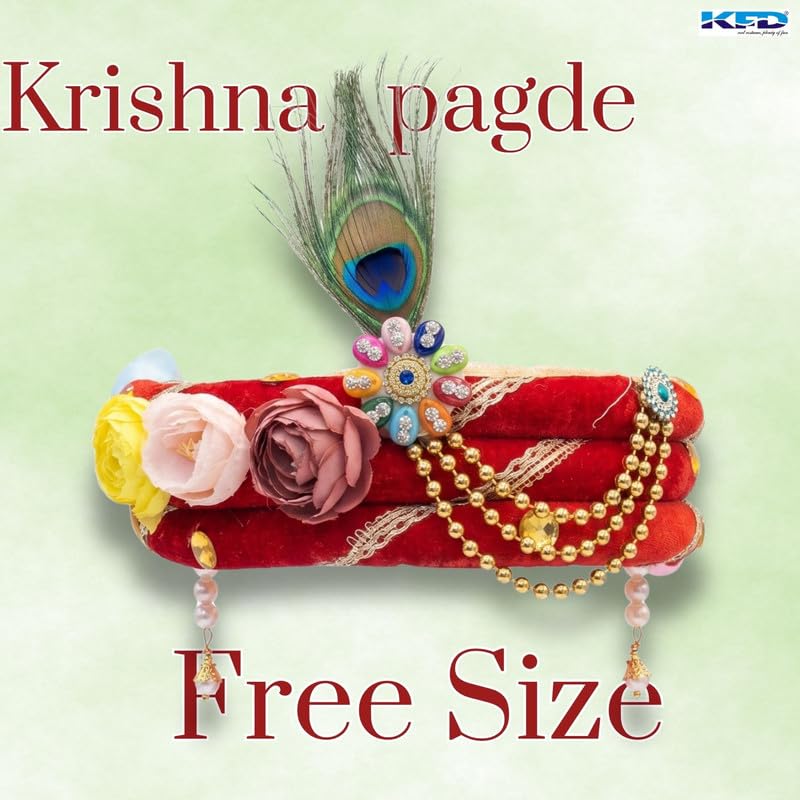 Image of Kaku Fancy Dresses Krishna Jewellery for Kids /Janmashtami /Bal Gopal Dress /Kanha Accessories /Bal Krishna Mukut /Krishna Sringar Jewellery