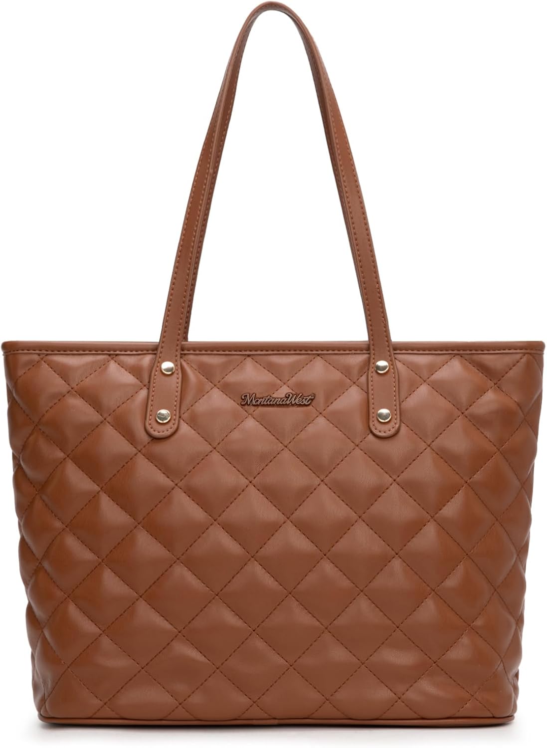 Montana West Quilted Tote Bag for Women Large Shoulder Bag Fashion Handbags with Top Zipper