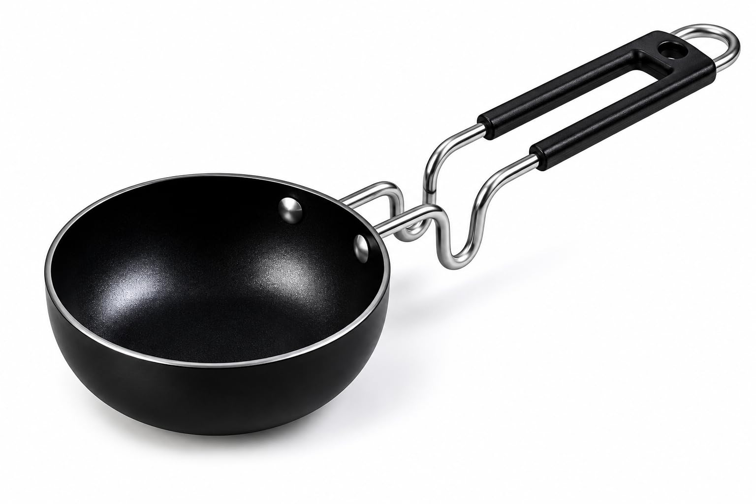 Non-Stick Sauce Pan with Long Handle, Black, Gas Compatible, Fast Heating, Mini Tadka Pan | Small Tempering Pan with Steel Handle | Ideal for Tadka, Seasoning & Frying | Lightweight & Durable-image-49
