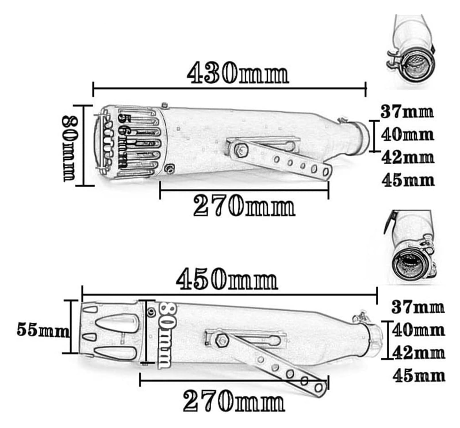 Motorrad-Auspuff Motorrad Slip-On Schalldämpfer Rohr Für Spo&rtster 883 1200 Für Vierzig Acht Für Siebzig Zwei Für Eisen Abgasanlage(2)