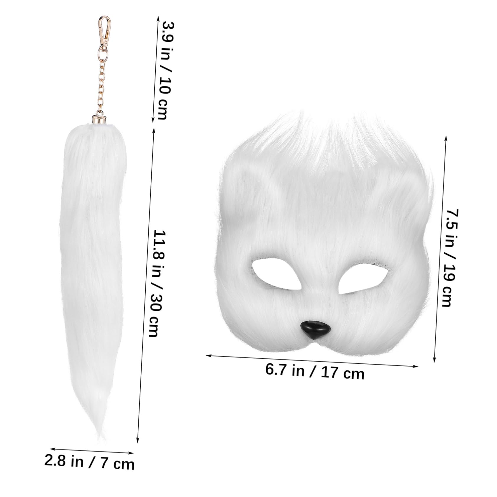 Healvian 2 Juegos Conjunto de Máscara de y para Disfraces de Halloween Accesorios de Fiesta Cosplay Máscara Fluffy de Animal para Eventos Temáticos y Celebraciones