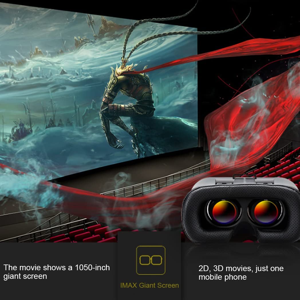 Gafas de Realidad Virtual, 3D VR Gafas con Controlador Bluetooth para Juegos Visión Panorámico VR Glasses para iPhone 13 Pro Max/13 Pro/13/12/11, para Samsung Galaxy S21, Huawei, Xiaomi