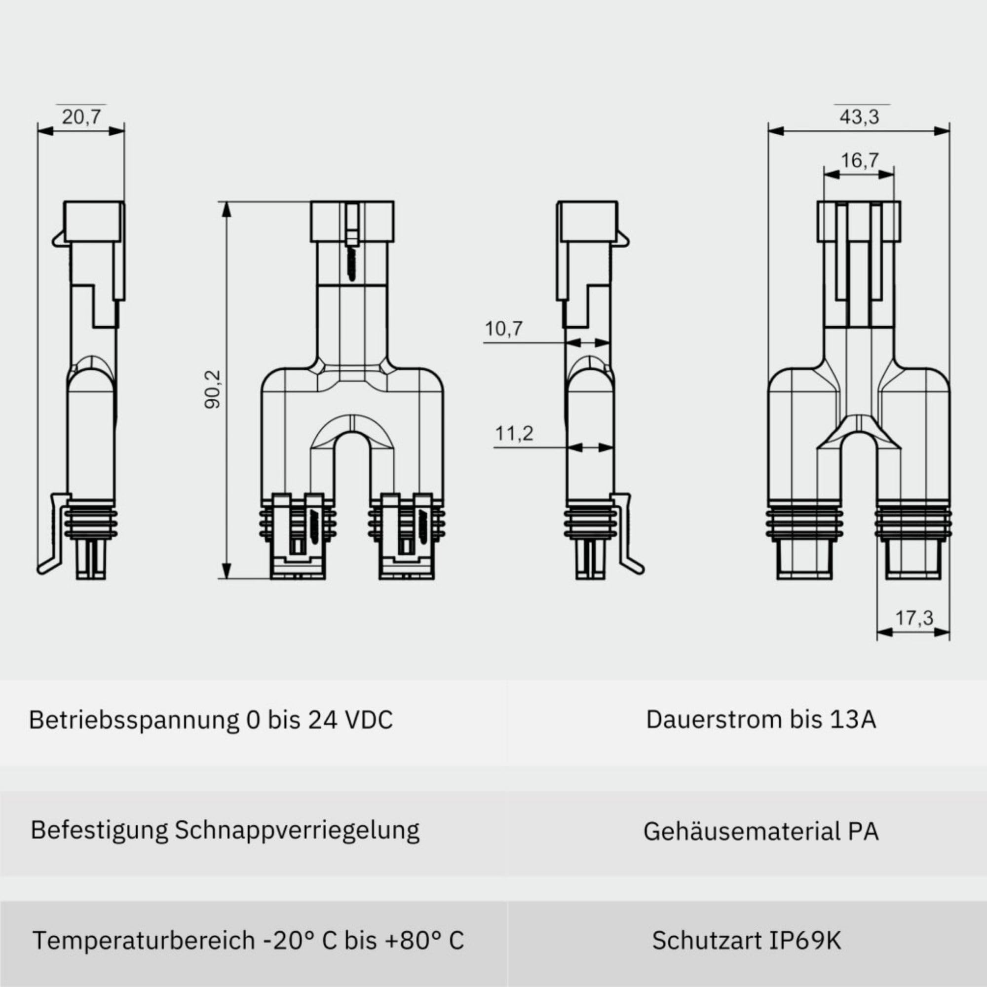 AMP Superseal 2Vie Kit Connettori TE-Connectivity 1.5mm Nero