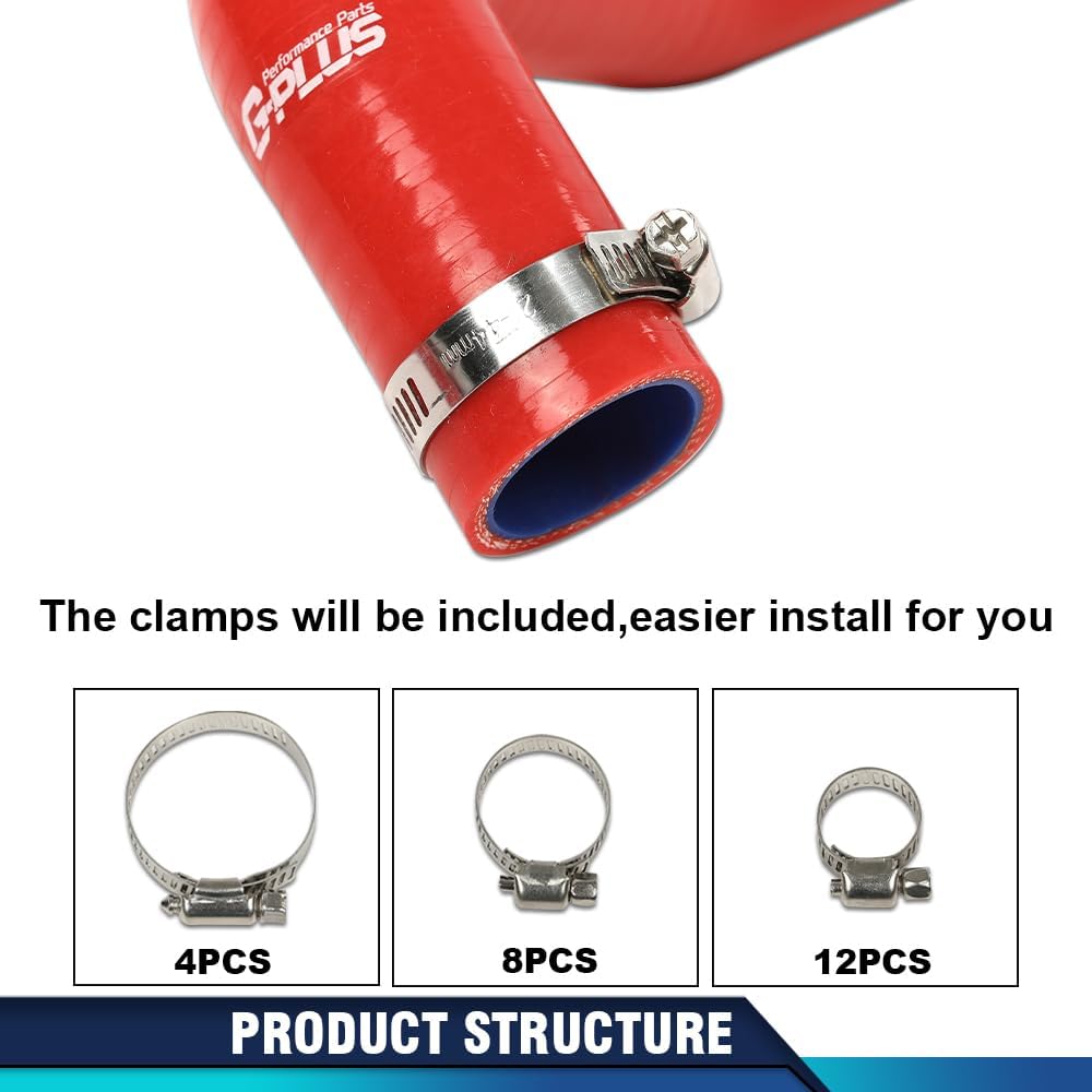 PIT66 Red Silicone Radiator Hose Kit Compatible with Honda/Acura Integra DC4 DB7 RS LS GS SE with B18B1 Engine 1994-2001