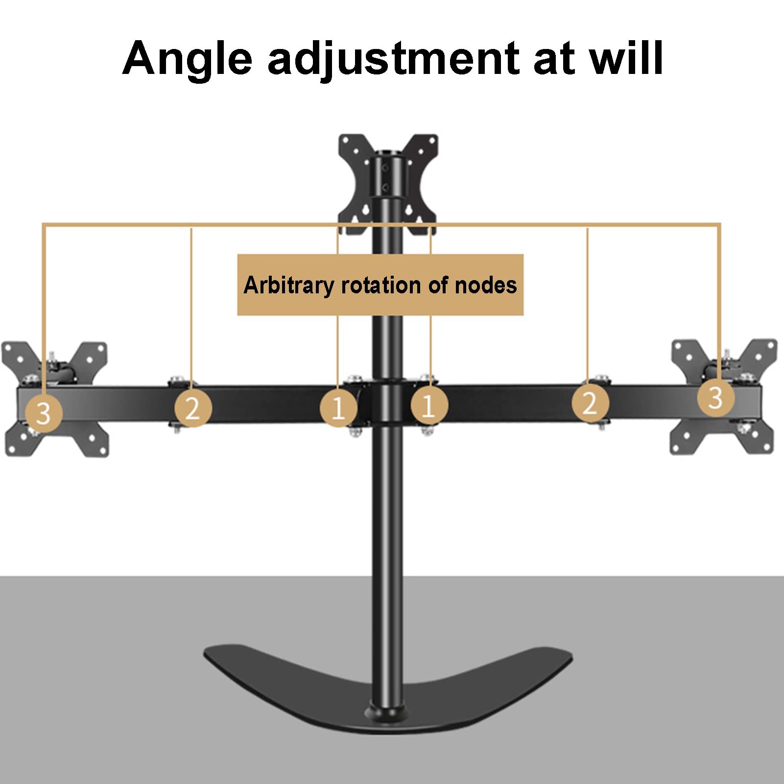 Soporte para TV Triple, Soporte De Escritorio para 3 Monitores con Capacidad para hasta 27 Pulgadas, Tres Brazos Ajustables De Alta Resistencia con Movimiento Completo.