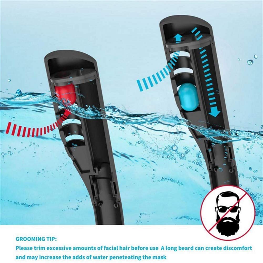 maschera da snorkeling maschera subacquea maschera integrale bambini adulti 180° campo visivo anti-appannamento labbro guarnizione in silicone pieghevole set da snorkeling, Nero , XS (kinder)