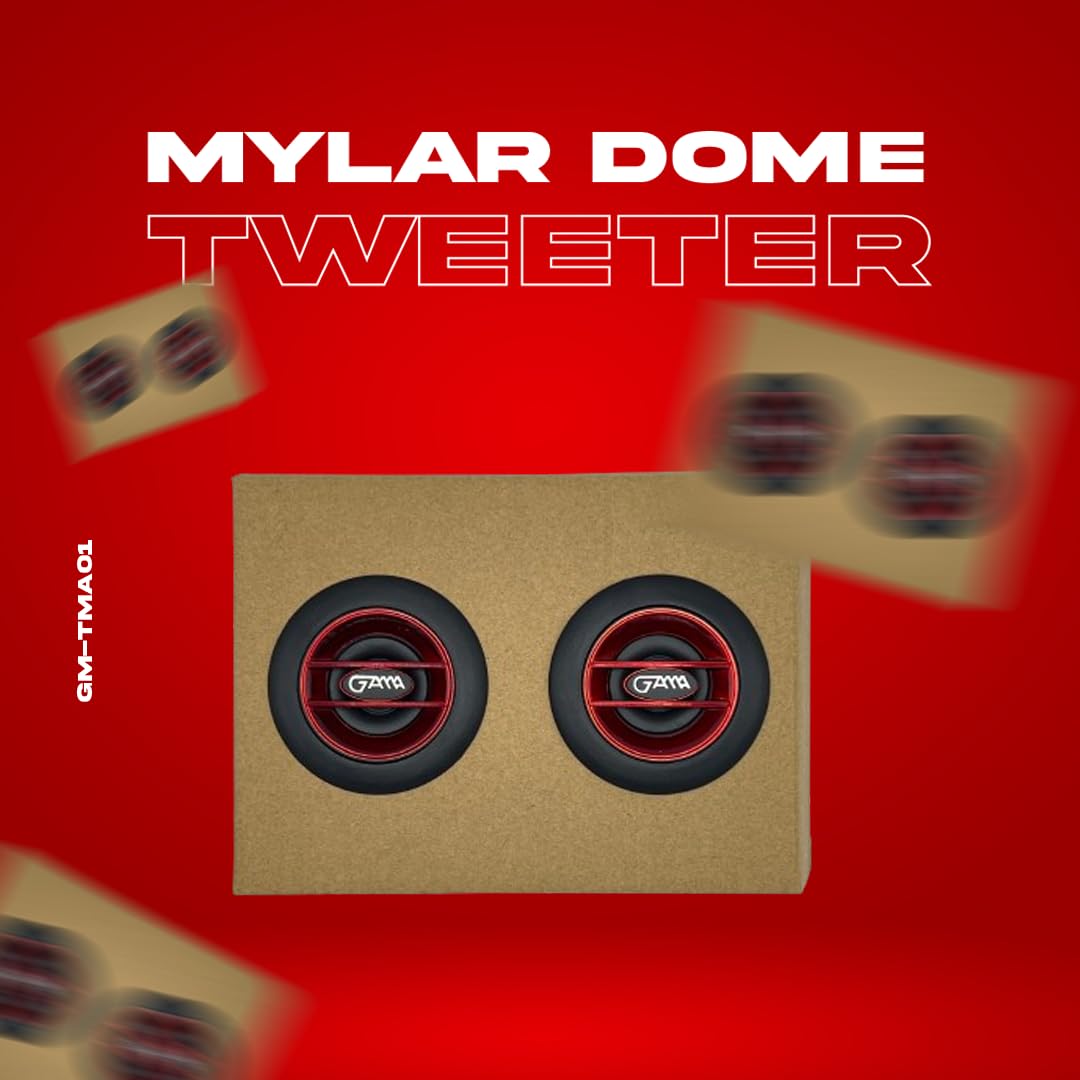 Paquete de 2 altavoces de agudos de mylar domo de 200 vatios máximo Pei Dome con imán de ferrita con bobinas de voz dobles de 4 ohmios, amplificador integrado, color negro