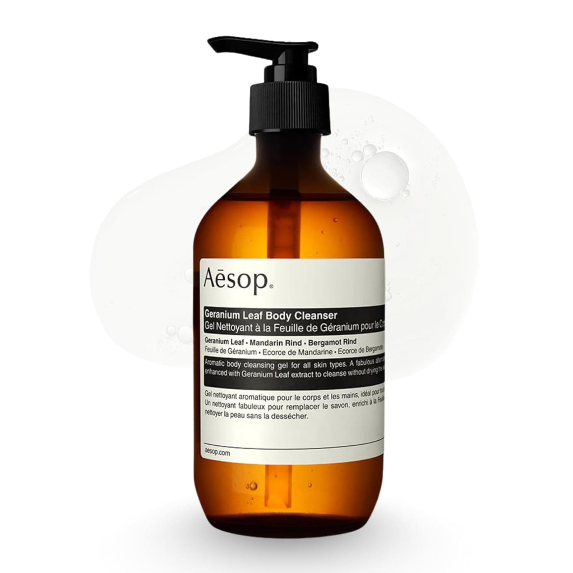 - Aesop Geranium Leaf Body Cleanser | Gentle Shower Gel with Geranium, Mandarin and Bergamot Essential Oil Blend to Refresh & Balance Skin | 500 mL / 16.9 oz