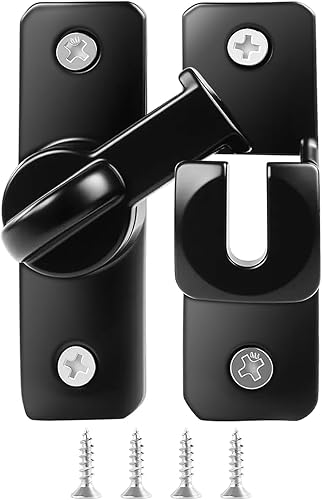 Miniatura 8 de Cerradura de puerta de granero abatible de 90/180 grados, pestillo de puerta doméstico sólido engrosado multiángulo para puerta izquierda y derecha