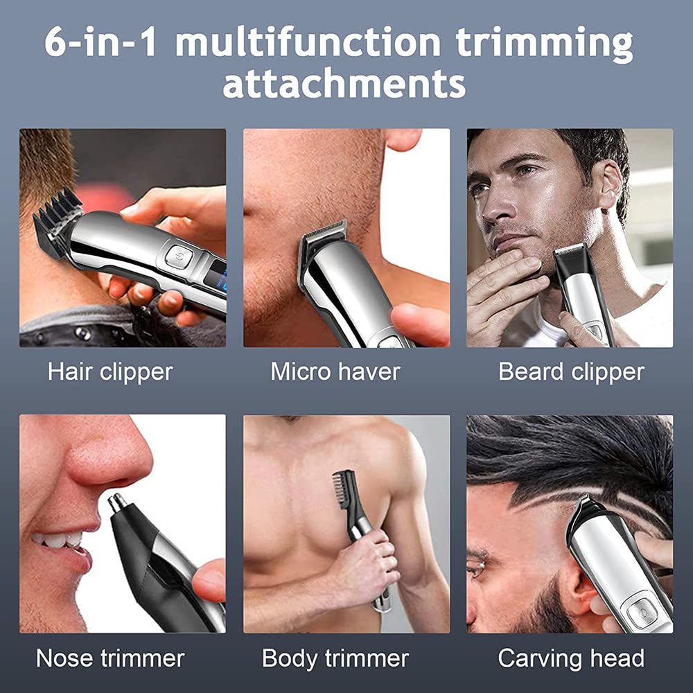 Tagliacapelli Uomo Professionale, Trimmer con Display a LCD, USB Ricaricabile Tagliacapelli per Taglio Capelli Fai da Te/Casa/Barbiere/Salone
