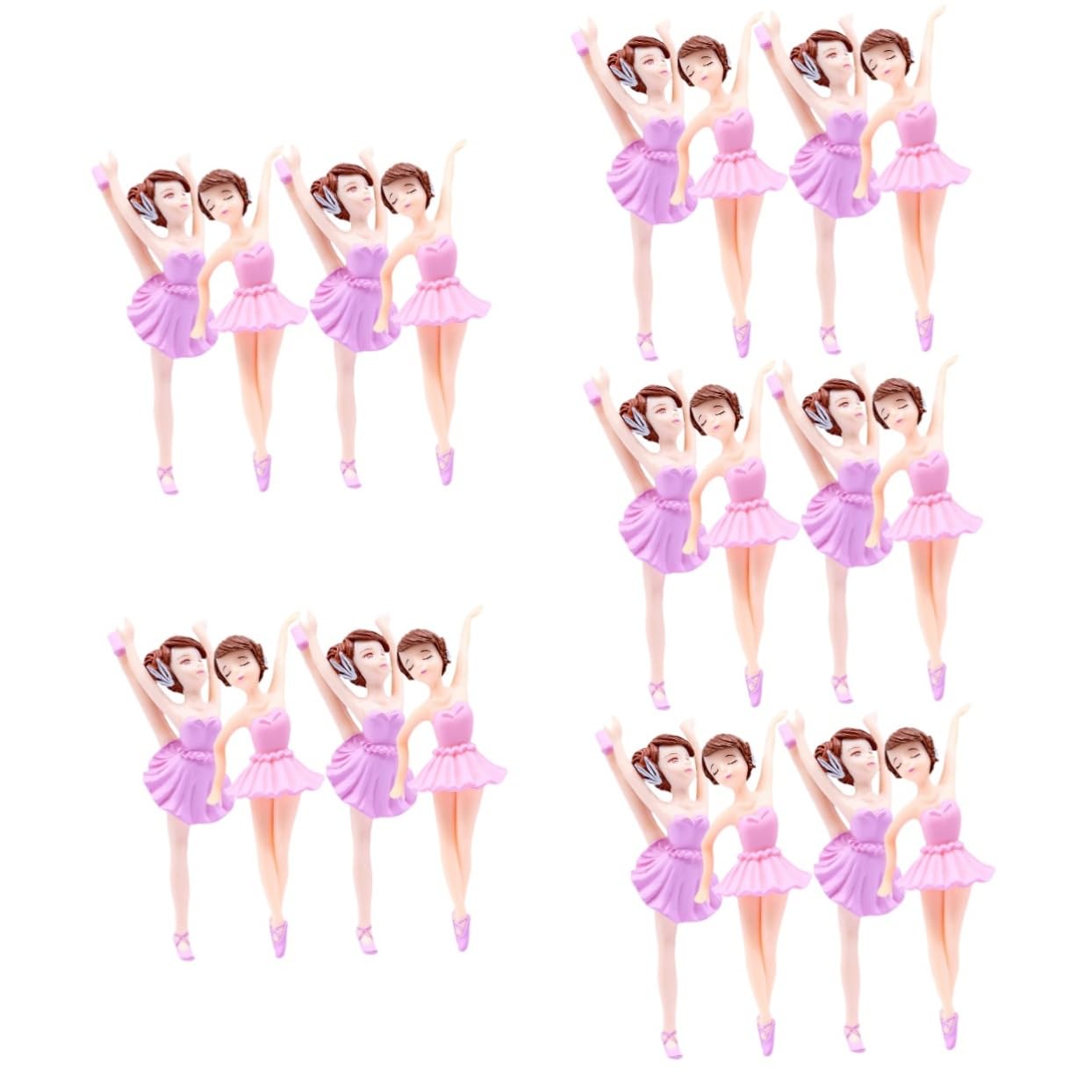 5 Sets Balletttänzerin-mädchen-ornament Aussehen Design Für Modische Kuchendekorationen 4 Stück X 5