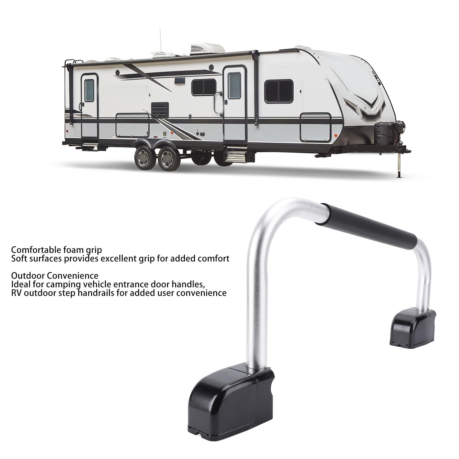 Wohnmobil-Handlauf, Verriegelbar, Klappbarer Wohnmobil-Eingangstürgriff, Haltegriff aus Aluminiumlegierung, Sicherer Einstiegshilfe-Handlauf für Wohnmobil-Reiseanhänger