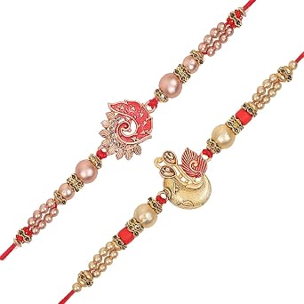 Riddhika Ventures Brother Rakhi with Greeting Card | Rakhi Thread | Rakhi Gifts for Brother, Sister, Bhaiya, Bhabhi for Indian Rakhi Raksha Bandhan Festival Set of 2 K4K5
