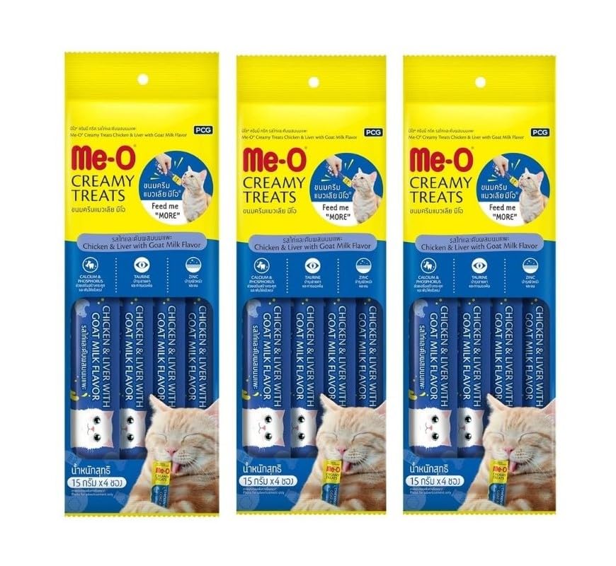 MeO Creamy CAT Treats for Cats and Kittens - Chicken & Liver with Goat Milk Flavor Pack of 12 x 15 g (B0CT3VXZVY) Amazon Price History, Amazon Price Tracker