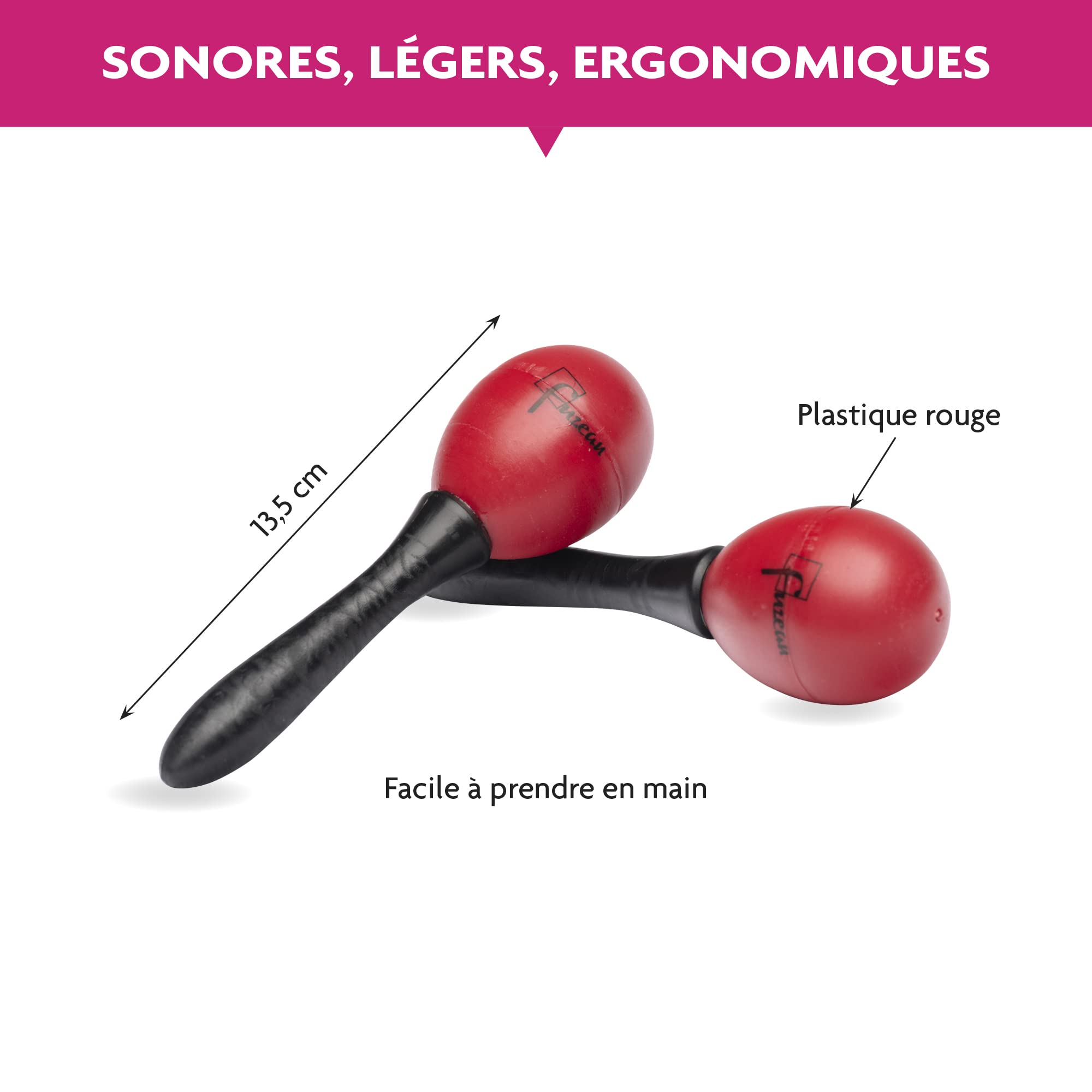 Set of 2 works of Maracas Sound Eggs, Red - Image 2