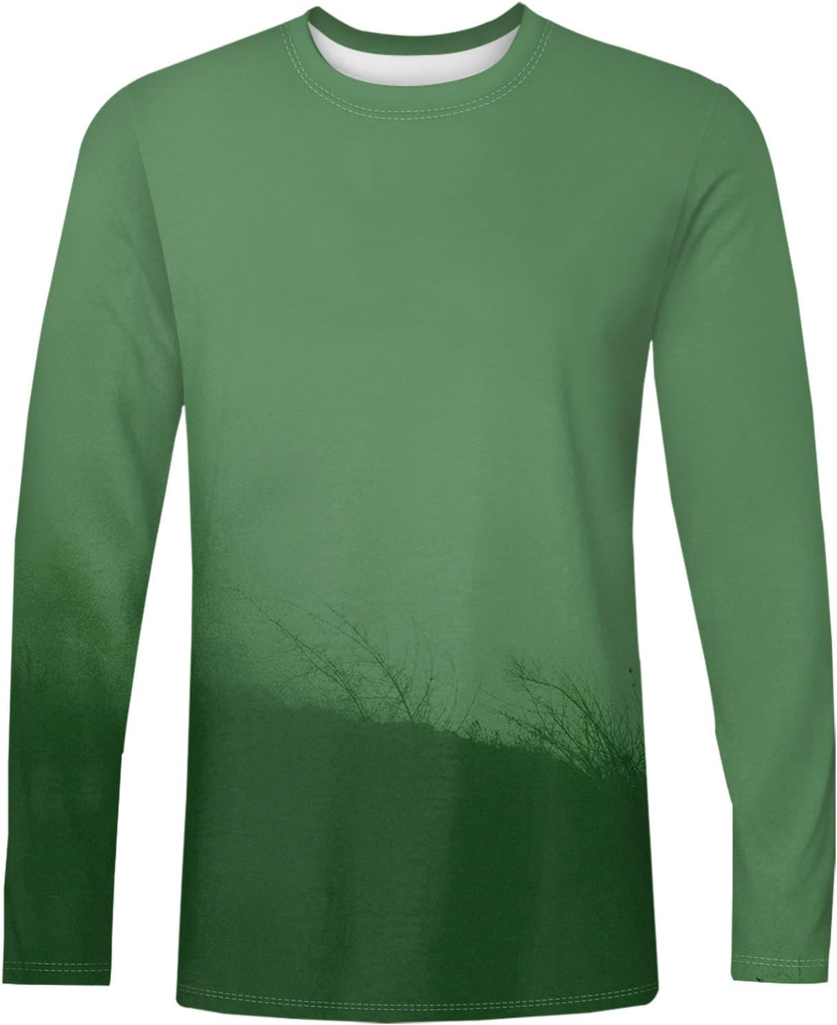 RTRDE Men's Novelty T Shirts Long Sleeve, Gradient Color Crewneck Casual Workout Tee Top, M-5XL